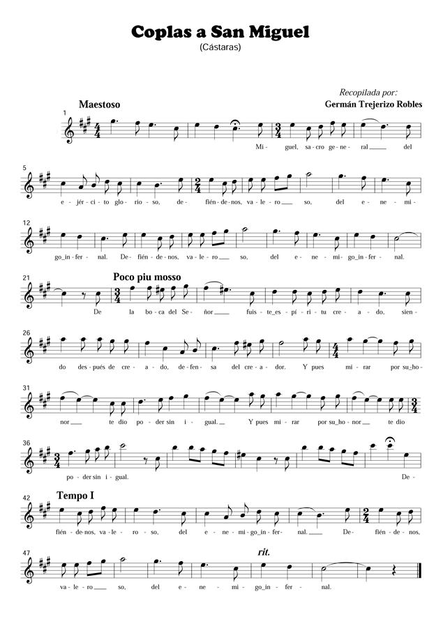 Melodía y letra
